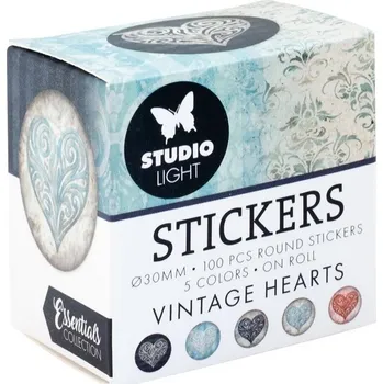 Hračka Samolepky Studio Light,&nbsp;100 ks - Vintage srdíčka