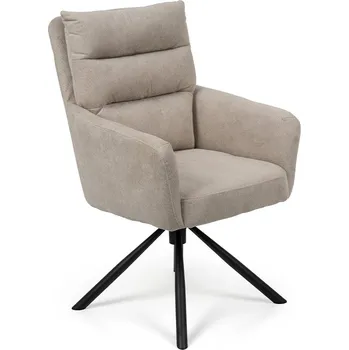 Jídelní židle Otočná jídelní židle UTRELA, béžová látka/kov + vyzvednutí ZDARMA