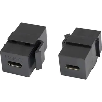 ASA 56001000057 Keystone spojka USB C, zásuvka–zásuvka 180°, černá