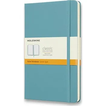 Blok Zápisník Moleskine - tvrdé desky, L, linkovaný - tyrkysový