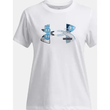 Dětská móda Under Armour Dívčí tričko UA Big Logo UA Fill SS 1389769-100 Bílá YXL