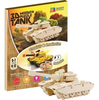 3D puzzle NiXiM Dřevěné 3D puzzle - Tank