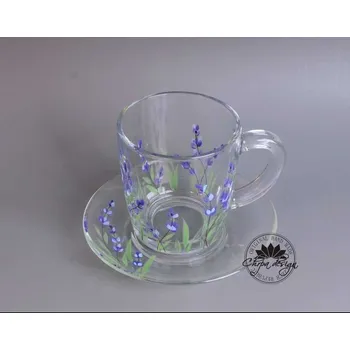Sada hrnek klasik s podšálkem - Levandule