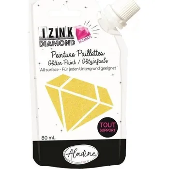 Výtvárné potřeby Diamantová barva IZINK Diamond 24 CARATS - žlutá, 80 ml