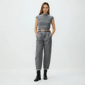 Dámské džíny Reserved - Džíny paperbag - šedá - 148IL-90J - 148IL-90J-34