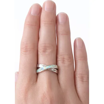 Prsten Stříbrný prsten s bílým opálem – nadčasová elegance s duhovým třpytem ve velikostech 54, 62 62