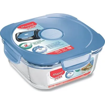 Svačinový box Obědový skleněný box Maped Picnik Concept Adults - modrý, objem 1,2 l