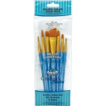 Royal & LangnickelSada štětců GOLD TAKLON, 7ks (mix plochý,seříznutý,špičatý,ovál)