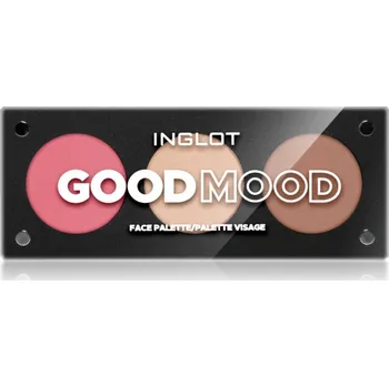 Bronzer Inglot Face Palette rozjasňovač, bronzer a tvářenka odstín Good Mood 7 g
