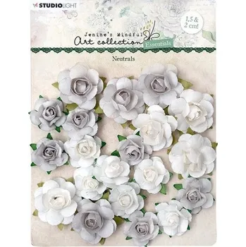 Volný čas Papírové květiny Studio Light, kolekce JMA (20 ks) – neutrální tóny