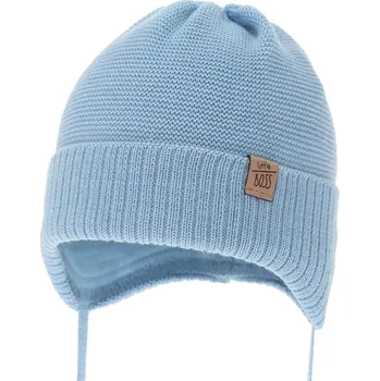 Kojenecká čepice Agbo Chlapecká zimní čepice modrá s merino vlnou Darsi, vel. 40-42