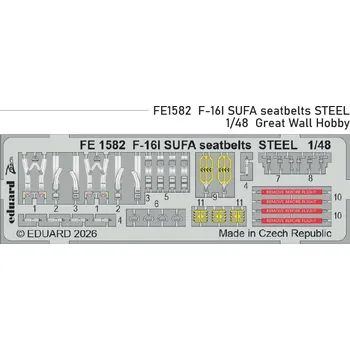 Eduard 1/48 F-16I SUFA seatbelts STEEL (GREAT WALL HOBBY)