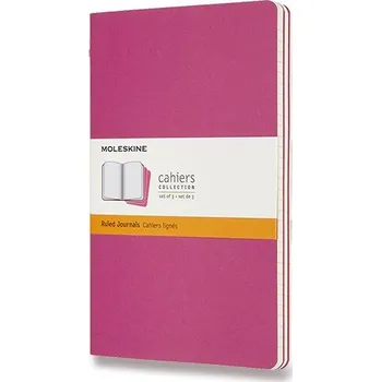 Dětské zboží Sešity Moleskine Cahier, L, linkované, 3 ks - tm. růžové