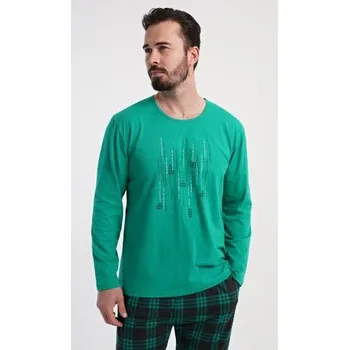 Pánské pyžamo Pánské pyžamo dlouhé Tetris zelená L