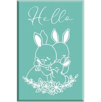 Hračka Dřevěné razítko Aladine velikost D - králičí rodinka