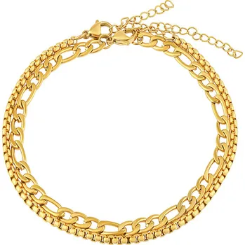 Řetízek Set pozlacených řetízků na nohu Eirene z chirurgické oceli KMM4676A