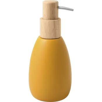 Dávkovač mýdla SPIRELLA Spirella dávkovač mýdla SVEN, žlutý, polyresin, dřevo, 260 ml, 10.21851
