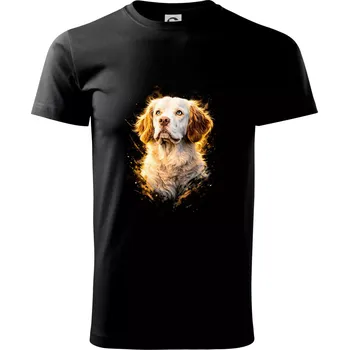Pánské tričko Obrázek polotón Clumber španěl - Triko extra velké (5-8XL) - 7XL ( Černá )