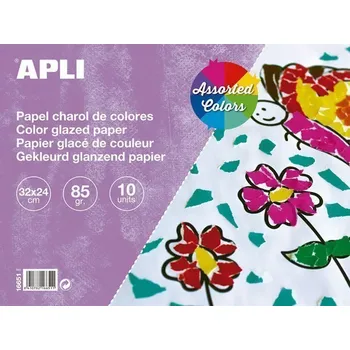 Blok APLI lakovaný papír 32 x 24 cm - blok 10 listů, mix barev
