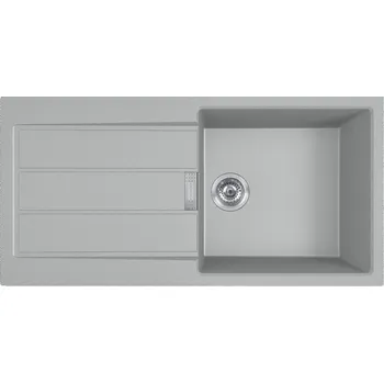 Varná deska Dřez Smart Tectonite je vyroben z odolného materiálu, který je odolný proti poškrábání a zároveň je žáruvzdorný až do 300 °C. Je dodáván s 3 1/2" sítkovým košem s přepadem, prostorově úsporným 6/4" P-odpadem s připojením na myčku a neobsahuje otvor pro ba