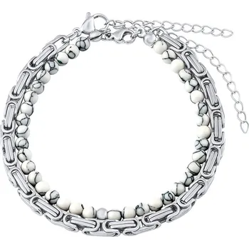 Náramek Set náramků Canico z chirurgické oceli s howlitem KMM207133BS