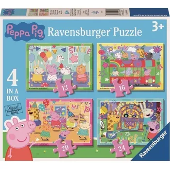Puzzle Puzzle Prasátko Peppa na oslavě 4 v 1
