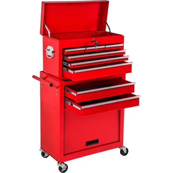 Paletový vozík TecTake GmbH 402802 dílenský vozík na nářadí s 10 zásuvkami - červená