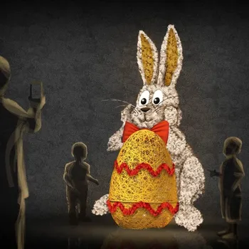 Vánoční ozdoba 3D velikonoční zajíc s vajíčkem 300 cm, nesvětelný