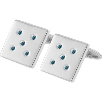 Šperk Manžetové knoflíčky ze zlata s modrými diamanty Orien