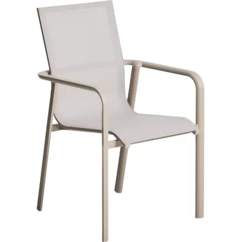 Kave Home Béžovošedá hliníková zahradní židle Canea