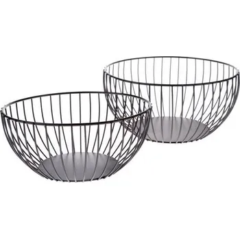 Kovová mísa, šedá - sada 2ks