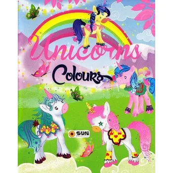 omalovánky Unicorns - colours - zelená