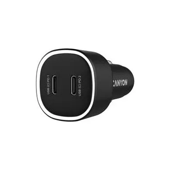Canyon car charger OnDrive 60 PD 60W 2xUSB-C Black CNE-CCABR3CC