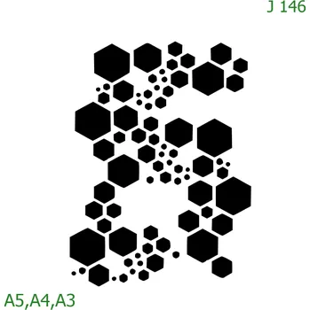 Plastová šablona pro malování - Strukturální vzory - Hexagony (J146) - A5 , Nelepící folie