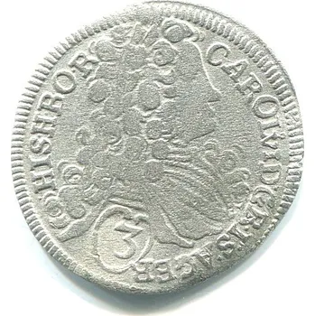 Karel VI. 3 Kreuzer 1716. Praha. Ag.