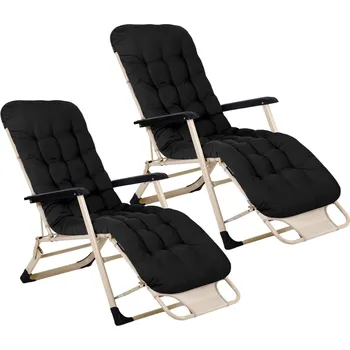 Sofotel 286400 Zahradní skládací lehátko s polštářkem ChillWell, sada 2 ks, černé