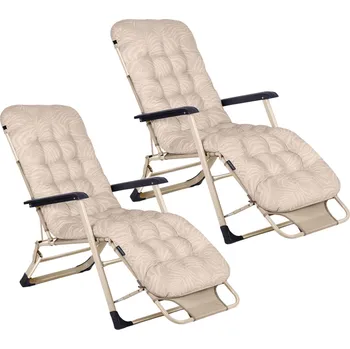 Sofotel 286404 Zahradní skládací lehátko s polštářkem ChillWell, sada 2 ks, béžové