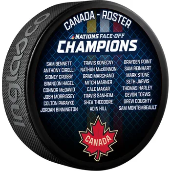 Puk Inglasco / Sherwood Puk 4 Nations Face-Off Team Canada Roaster Souvenir Collectors Puck