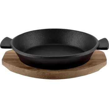 Pánev Perfect Home Litinová pánev s dřevěným podstavcem, 19,5cm, 16645