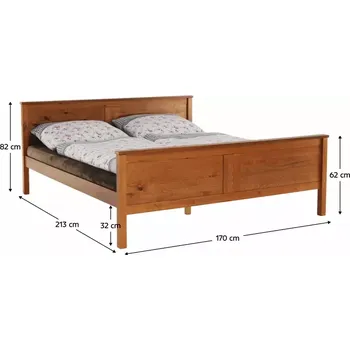 Ložnice Postel, borovicové dřevo v odstínu dub, 160x200, PROVO NEW
