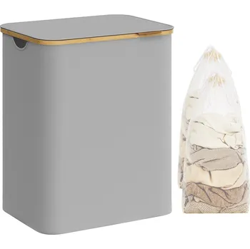 Koš na prádlo SONGMICS Koš na prádlo, 52x38.5x70.5cm, šedý Koš na prádlo