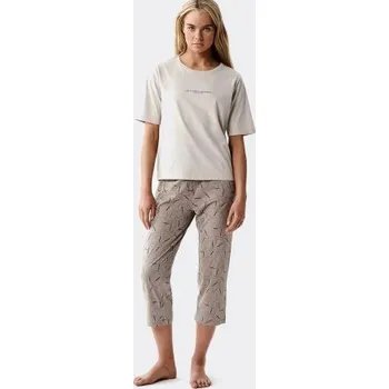 Pánské pyžamo Dámské pyžamo Atlantic NLP-509 - bavlna Světle béžová L