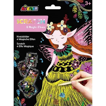 Škrabací obrázky 4 ks - Elfové