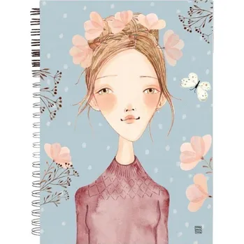 Blok Zápisník s autorskou ilustrací Ivony Knechtlové – Slečna s věnečkem