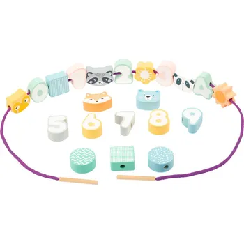 small Foot Navlékání korálků v pastelových barvách - poškozený obal