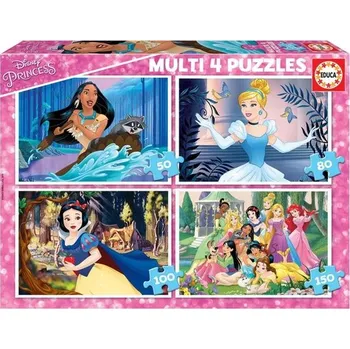 Hračka Puzzle Disney princezny 4v1 (50,80,100,150 dílků)