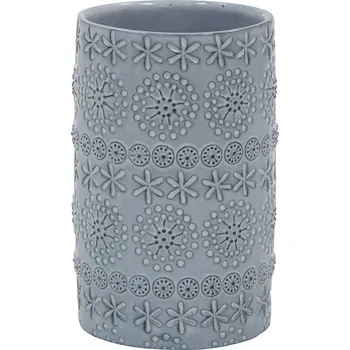 Držák na kartáček SPIRELLA Spirella kelímek na kartáčky RELIEF, šedý, porcelán, 10.19919