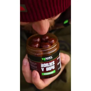 Nikl Boilies v dipu Strawberry 250ml - Průměr: 24mm, Balení: 250ml