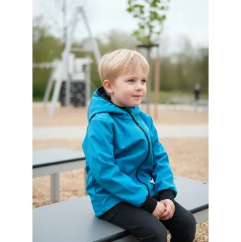 Chlapecká bunda AKCE Softshellová bunda NEZATEPLENÁ, modrá, vel. 122 (Chlapecká softshellová bunda)