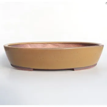 Květináč Keramická bonsai miska 31,5 x 28,5 x 6,5 cm hnědá